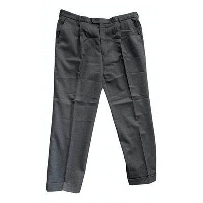 Pre-owned Courrèges Wool Trousers In Anthracite