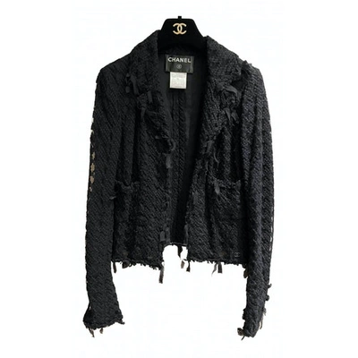 Pre-owned Chanel Wool Short Vest In Black