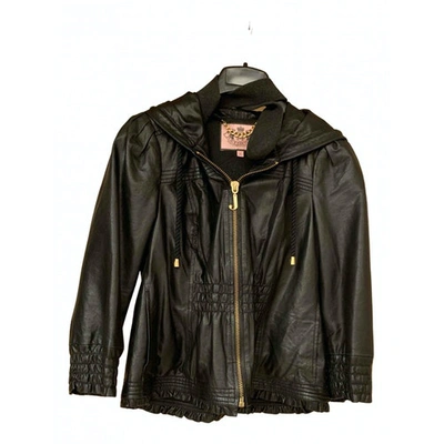 Pre-owned Juicy Couture Leather Jacket In Black