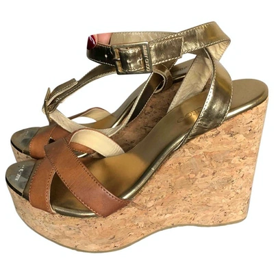 Pre-owned Jimmy Choo Leather Sandal In Gold