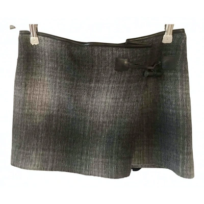 Pre-owned Atos Lombardini Wool Mini Skirt In Anthracite