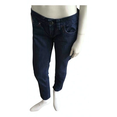 Pre-owned Guess Slim Jeans In Navy