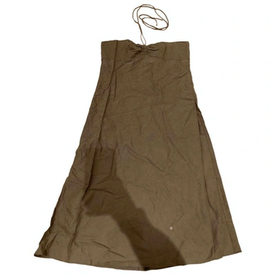 Pre-owned Theory Brown Linen Dress