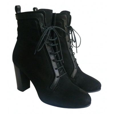 Pre-owned Max & Co Lace Up Boots In Black