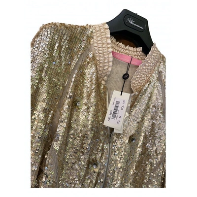 Pre-owned Blumarine Glitter Short Vest In Gold
