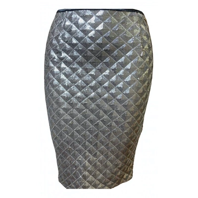 Pre-owned Guess Glitter Mid-length Skirt In Metallic