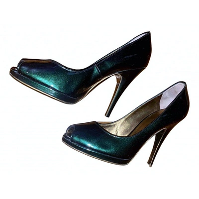 Pre-owned Roberto Cavalli Patent Leather Heels In Green