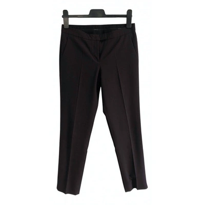 Pre-owned Theory Wool Trousers In Purple