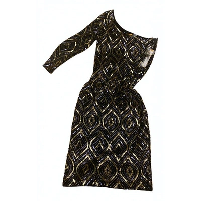 Pre-owned Alice And Olivia Silk Mid-length Dress In Gold