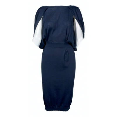 Pre-owned Nina Ricci Cashmere Mid-length Dress In Blue