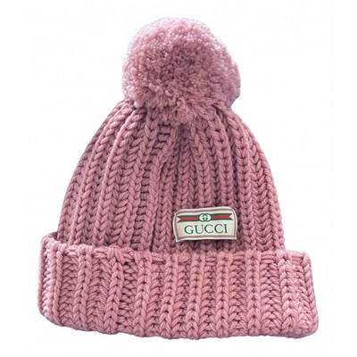 Pre-owned Gucci Pink Wool Hat