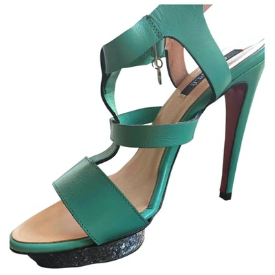 Pre-owned Cuplé Leather Sandals In Green