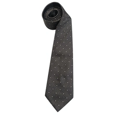 Pre-owned Giorgio Armani Silk Tie In Grey