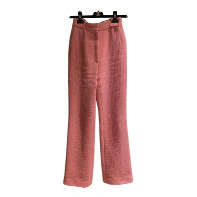 Pre-owned Chanel Wool Large Pants In Pink