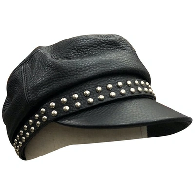 Pre-owned Gucci Black Leather Hat
