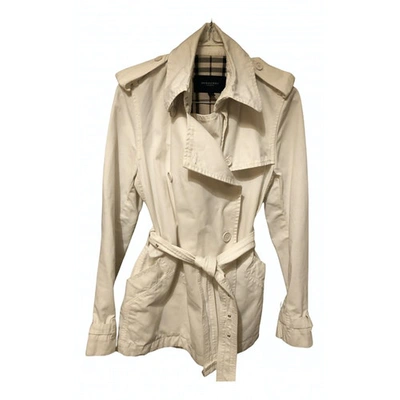 Pre-owned Burberry White Cotton Trench Coat