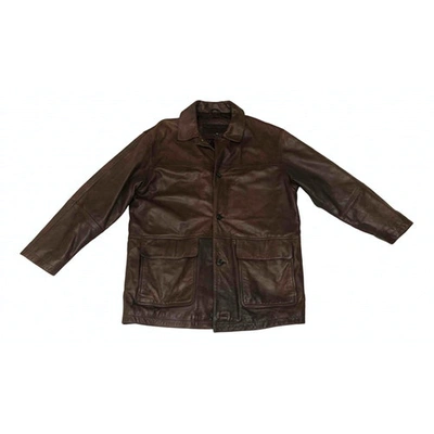 Pre-owned Timberland Leather Jacket In Brown