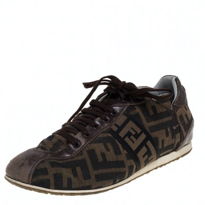Pre-owned Fendi Cloth Trainers In Brown