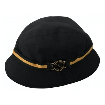 Pre-owned Gucci Cloth Hat In Black