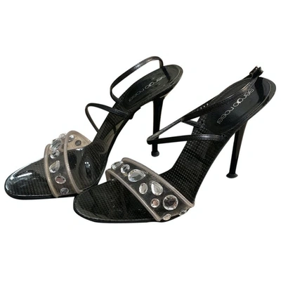 Pre-owned Sergio Rossi Leather Sandals In Black