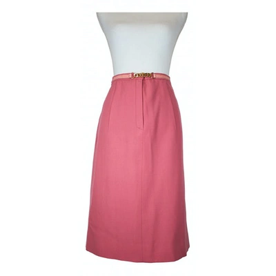 Pre-owned Celine Wool Mid-length Skirt In Pink