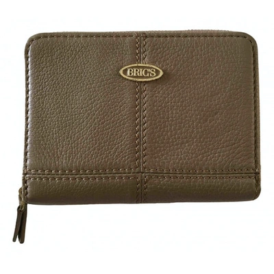 Pre-owned Bric's Leather Wallet In Ecru