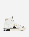 Dolce & Gabbana Calfskin 2.zero Custom High-top Sneakers With Contrasting Details In White