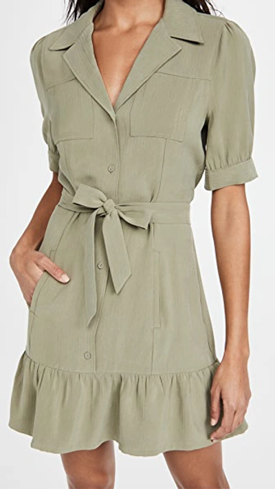 Paige Mayslie Short-sleeve Utility Dress In Green