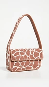 Staud Tommy Giraffe-print Beaded Shoulder Bag