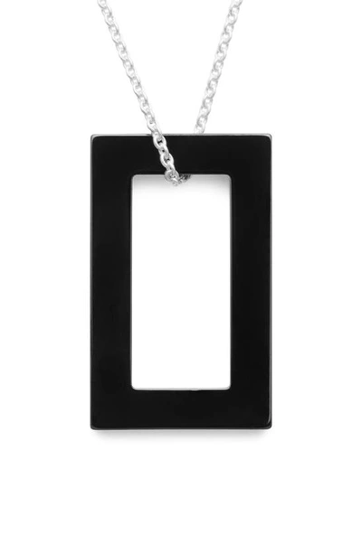 Le Gramme 2.1g Sterling Silver And Ceramic Pendant Necklace In Black Ceramic