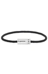 LE GRAMME 7G POLISHED STERLING SILVER BLACK ROPE BRACELET,LG-CARPONNO051-05