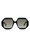 Loewe Story Hexagonal Acetate Sunglasses In Black,smoke