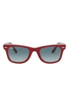 Ray Ban 'classic Wayfarer' 50mm Sunglasses In Transparent Red/ Blue Gradient