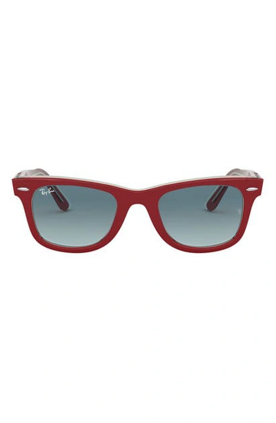 Ray Ban 'classic Wayfarer' 50mm Sunglasses In Transparent Red/ Blue Gradient