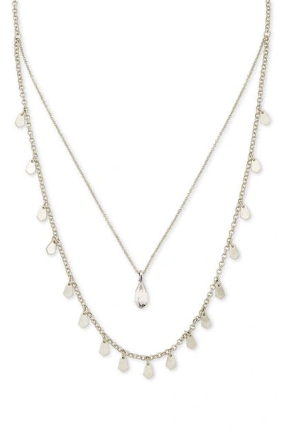 Kendra Scott Frieda Multistrand Necklace In Rhodium White Howlite