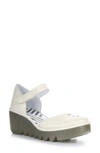 Fly London Biso Wedge Pump In Off White Bridle