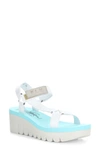 Fly London Yefa Wedge Sandal In Cloud/ Mynt Grograin/ Cupido