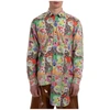 Gcds Patchwork-print Asymmetric Shirt In White