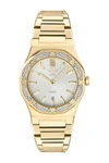 Gevril Gv2 Palmanova Diamond Ion Plated Bracelet Watch, 33mm In Gold