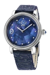 GEVRIL RAVENNA MOTHER OF PEARL DIAMOND SUEDE EMBOSSED STRAP WATCH, 37MM,840840123398