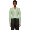 ACNE STUDIOS GREEN MOHAIR CROPPED CARDIGAN
