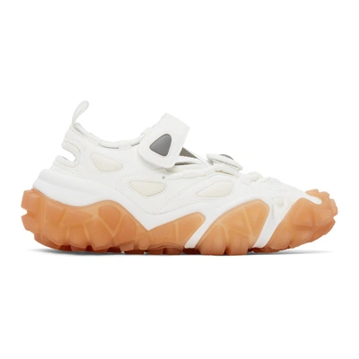 Acne Studios Ssense Exclusive White & Pink Velcro Sneakers In Bolzter Bryz Crystal W Sneakers