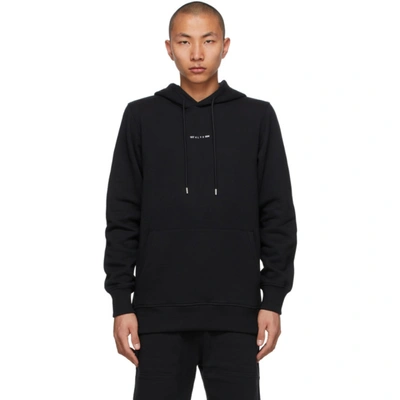 Alyx Logo-print Rib-trimmed Hoodie In Nero