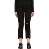 LEVI'S BLACK 724 HIGH-RISE STRAIGHT CROPPED JEANS
