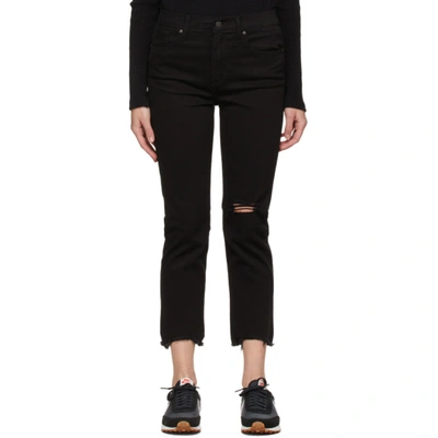 Levi's 724 High-rise Cropped Straight-leg Jeans In Black Pixel In Multi