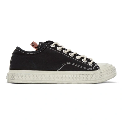 Acne Studios And White Ballow Tumbled Canvas Trainers In Black