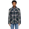 ACNE STUDIOS NAVY & GREY CHECK SHIRT JACKET