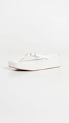 Jacquemus Neutral Les Tatanes Lin Flatform Leather Sandals In White