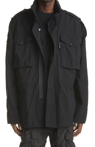 Off-white Arrows-print Field Jacket In Black