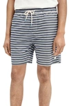 SCOTCH & SODA TIE WAIST SWIM TRUNKS,160604